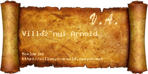 Villányi Arnold névjegykártya