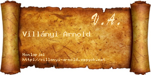 Villányi Arnold névjegykártya